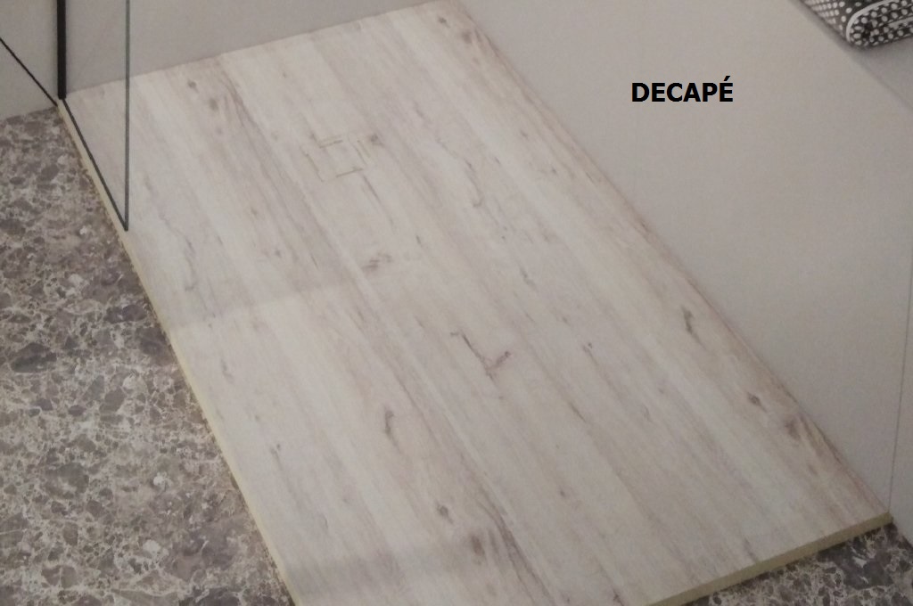 Plato de ducha resina y gel coat madera